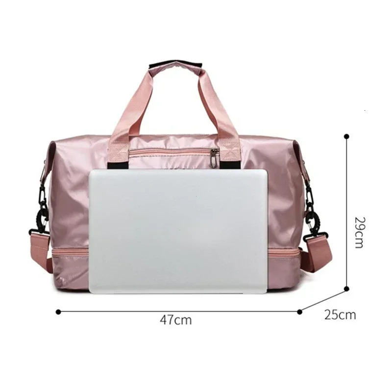 Large Capacity Gym Bags Pearlescent Women Fitness Training Swimming Handbag With Shoes Pocket Waterproof Yoga Pack Travel Duffel 250605