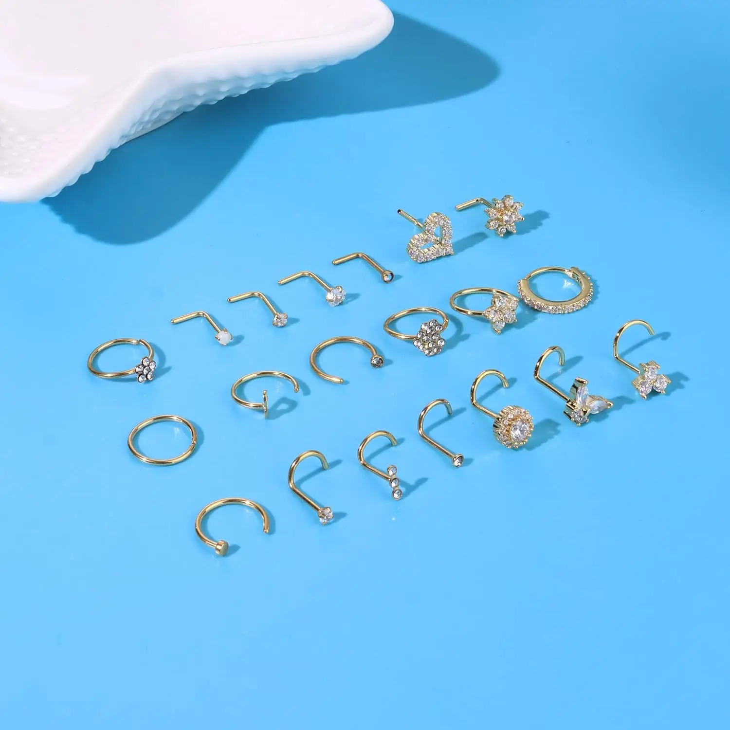 Bobisty Nose Ring Stainless Steel Nose Piercing Stud Septum Rings Lip Rings for Women Men 250605