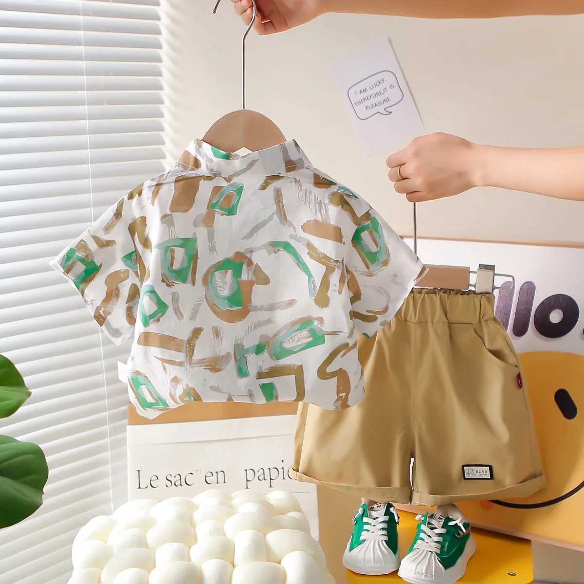 Boys Clothing Sets Summer 2025 Children Fashion Shirts Shorts 2pcs Party Suit For Baby Casual Outfits Kids Short Tracksuits 4 5Y R250606