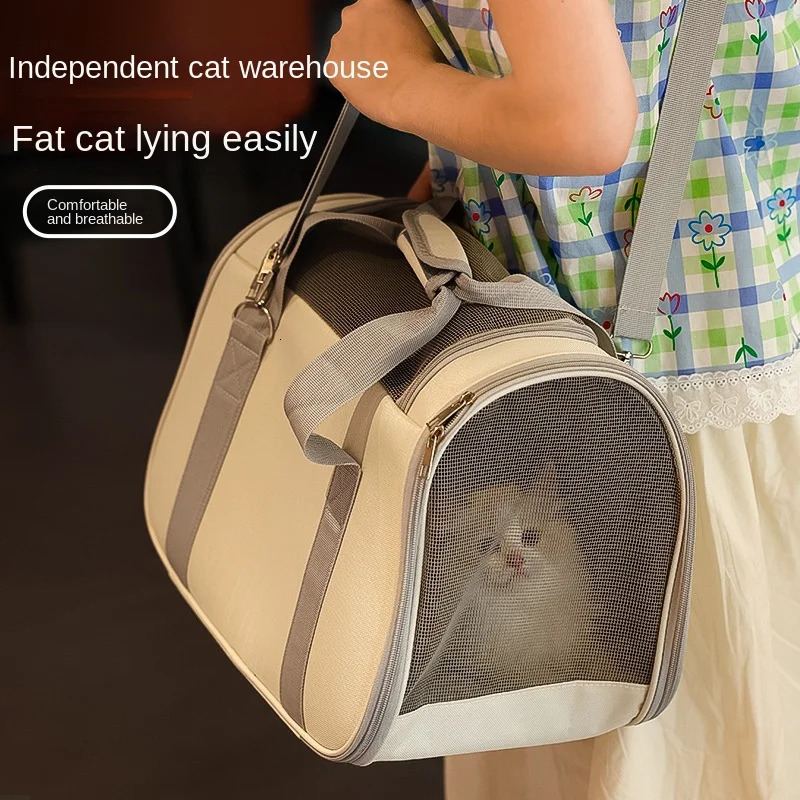 Pet Outing Portable Cat Dogs Handbag Summer Breathable Travel Puppy Kitten Single Shoulder Bag Pet Carrying Bag Supplie 250603