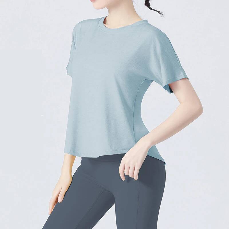 2024 fashion Spring Summer New Yoga Clothes Top Short Sleeve Women's Workout Simple Fiess T-shirt Gym Sport Running