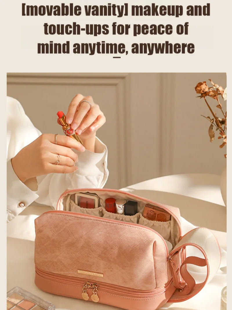 Makeup Organizer Female Toiletry Kit Bag Make Up Case Storage Pouch y Lady Box Cosmetic For Travel Zip 250605