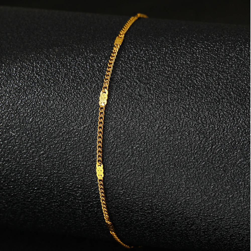 Stainless Steel Anklet Style Light Sense of Quality Sequin Chain Fine Delicate Anklet For Women Jewelry Party Gifts 250528