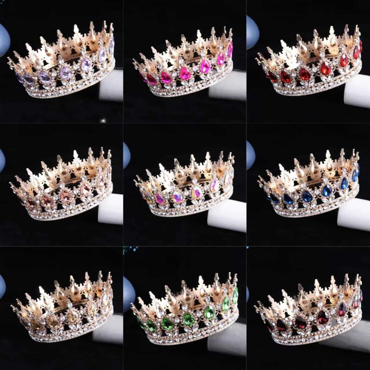 Luxury Bridal Crown Colorful Crystal Princess Tiara Elegant Noble Wedding Jewelry Head Accessories Women Headpiece Z250605