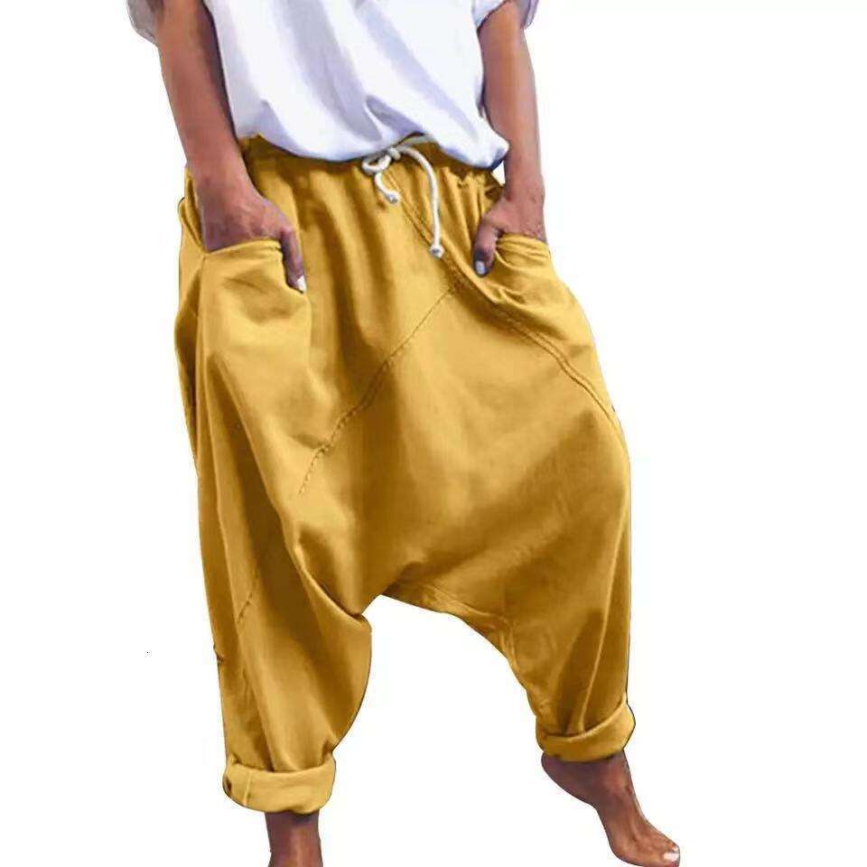 Autumn New Casual Elastic Waist Drop Crotch Fashion Drawstring Harem Women Long Pants B5