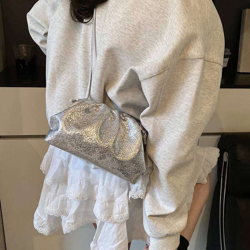 Cute Small Gold Pu Leather Crossbody Bags For Women 2025 New Trend Fashion Shoulder Bag Females Handbags And Purses