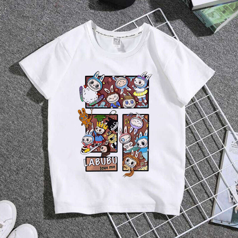 Summer Labubu Anime Merchandise Short Sleeve Unisex Two-Dimensional Trendy T-Shirt Casual Versatile Top labubus labubu doll