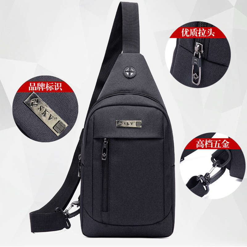 Men's Fashion Chest Trendy Crossbody Canvas Lightweight Casual Anti-Theft Small Backpack Shoulder Bag