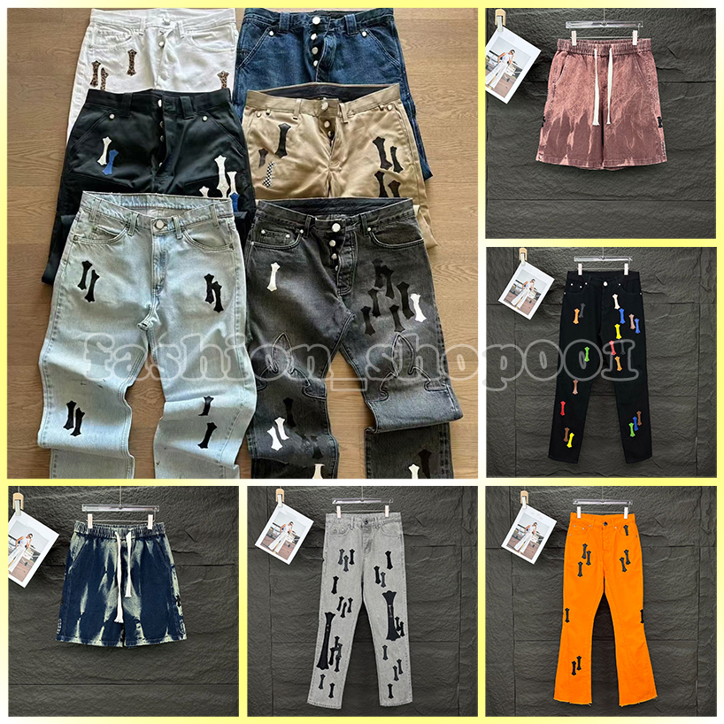 Chrome Designer jeans Men Jeans Biker Slim Motorcycle Bikers For Mens washed rinsing make old Hip hop womens street Fashion Mans Black Pants Jeans