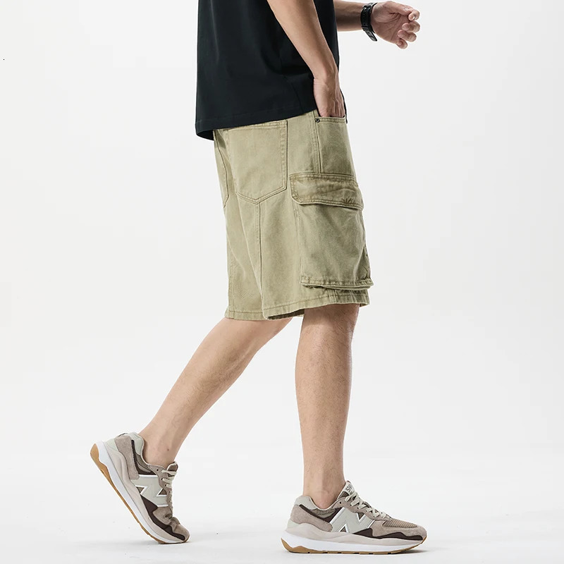 Denim Cargo Shorts Men Summer Streetwear Fashion Loose Casual Multi-pocket Vintage Jeans Shorts Cityboy Short Pants 250530
