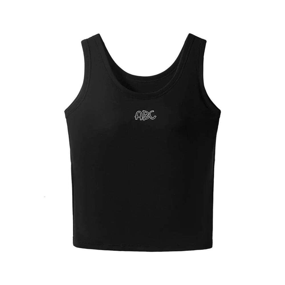 American Style Women's Vest Strap Summer New Model with Chest Pad Inner Wear Letter Base Sport Top Can Be Worn outside Female