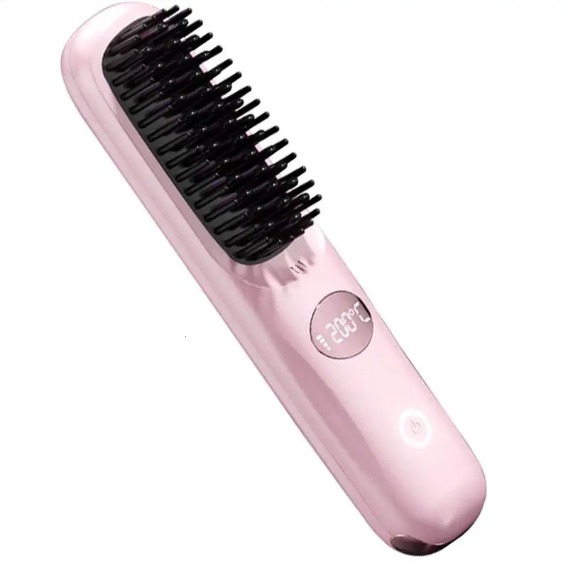 Hair Straightener Brush USB Charging Smoothing Hair Brush Portable Hair Straightener Hair Straightener Straightening Brush for 250605