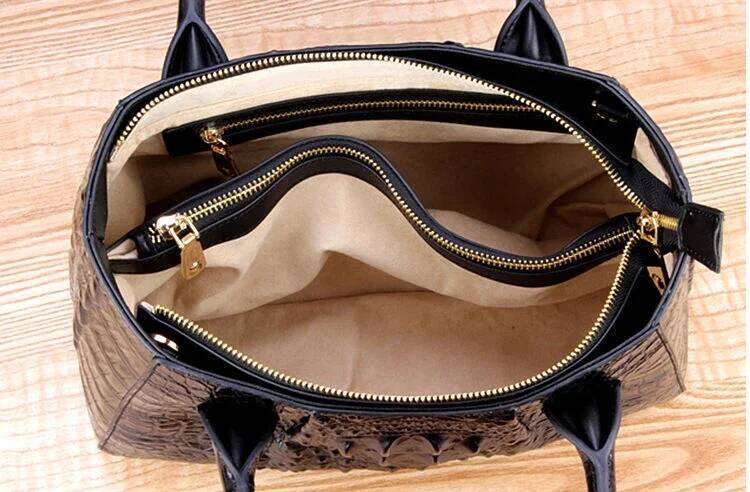 New Fashion Alligator Women Handbags European Designer Cowhide Genuine Leather Shoulder Bags Female Brand Crossbody Bag