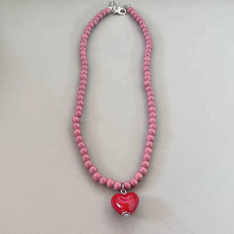 Bohemian Colorful Glaze Bead Choker Necklace For Women Vintage Red Heart Star Pendant Necklace Hawaii Beach Jewelry 2025 New Y250605