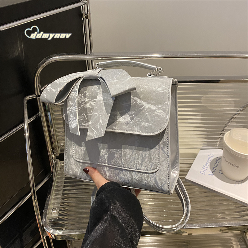 Bowknot Multi-use for Women 2024 New Trendy Fashion College Style Versatile Handbag Travel Backpack ddmynov