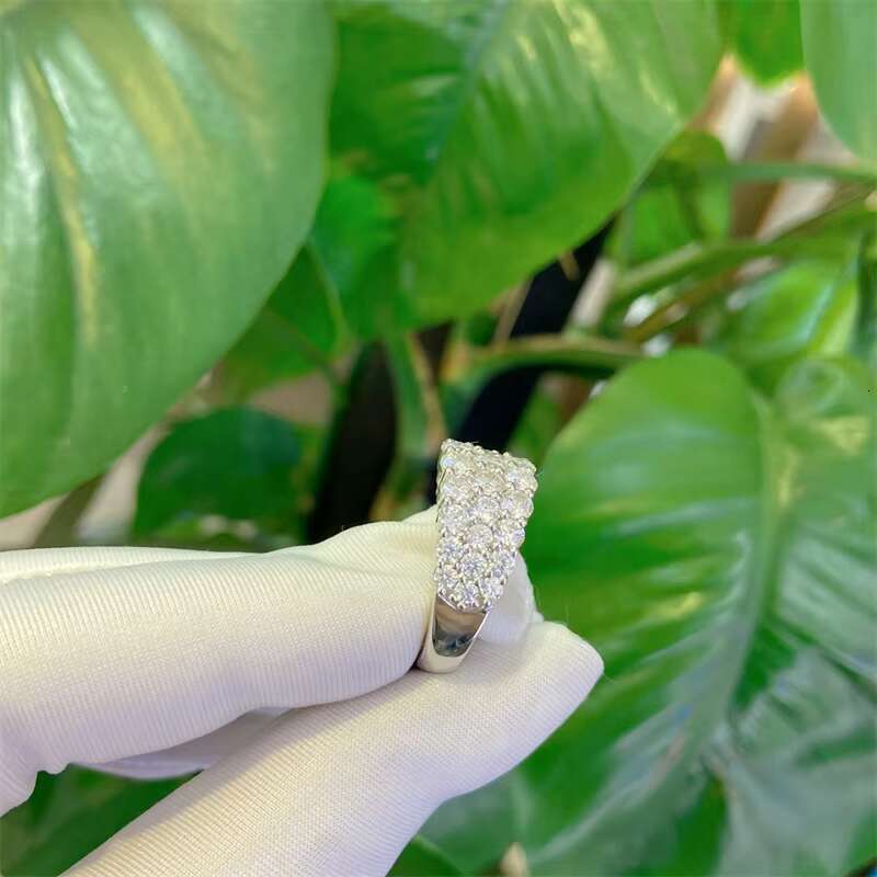 Sterling Silver925 Moissanite Ring Band DEF VVS Round Brilliant Cut Moissanite Engagement Wedding Ring