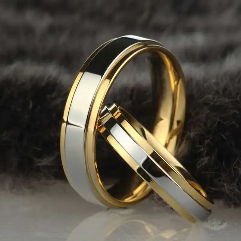 Ramos Stainless Steel Wedding Couple Ring Simple Design Couple Alliance Ring 4mm 6mm Width Band Ring for Women and Men W250606