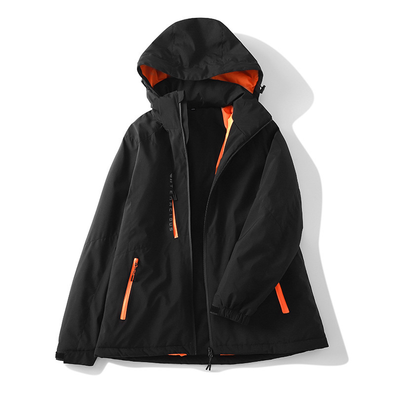 Ddmyoutdoor New Outdoor One Piece Cotton Jacket With Contrasting Colors Men S Waterproof And Windproof Hiking Suit Women S Trendy Jackets