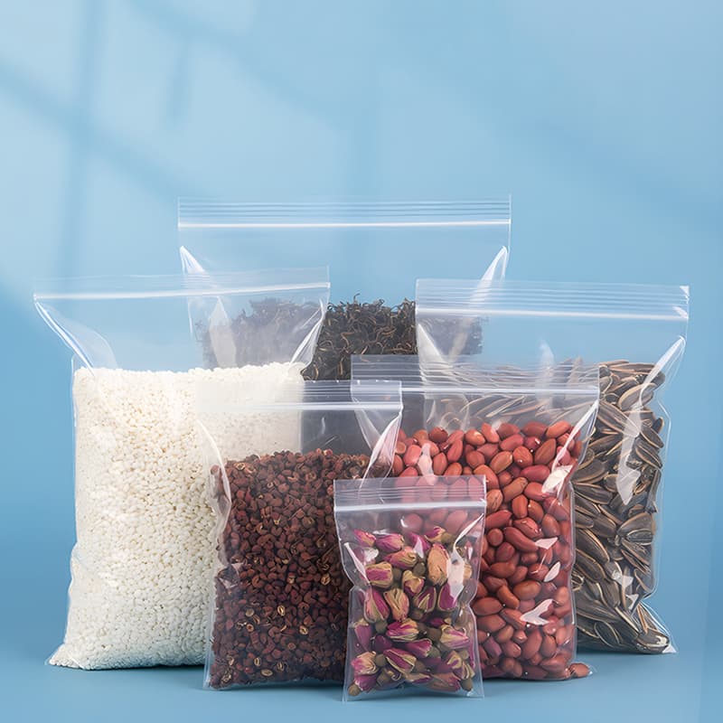 Different Sizes Plastic Zipper Zip lock Sealed self-sealing Bag Supermarket Food Transparent Storage Bags