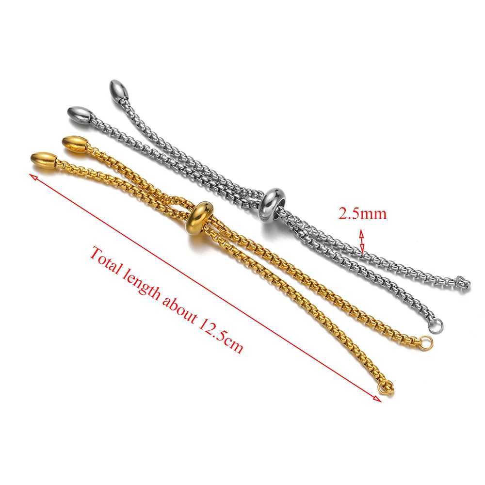 3pcs Stainless Steel Adjustable Boho Bracelets Chains Connectors for DIY Womens Pendant Bracelet Jewelry Gifts Crafts Making W250606