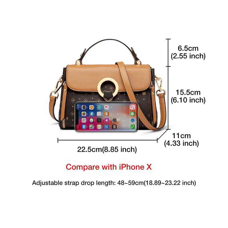 FOXER Womens Bag PVC Leather Vintage Signature Totes Retro Fashion Female Handbag Casual Ladies Travel Shoulder Crossbody Bags M250606