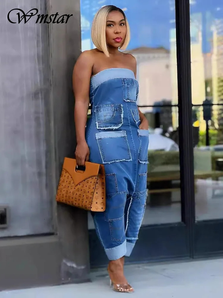 Wmstar Womens Jumpsuits Outfits Solid Casual Off Shoulder Summer Sexy Playsuits Overalls Wholesale Drop 2024250530