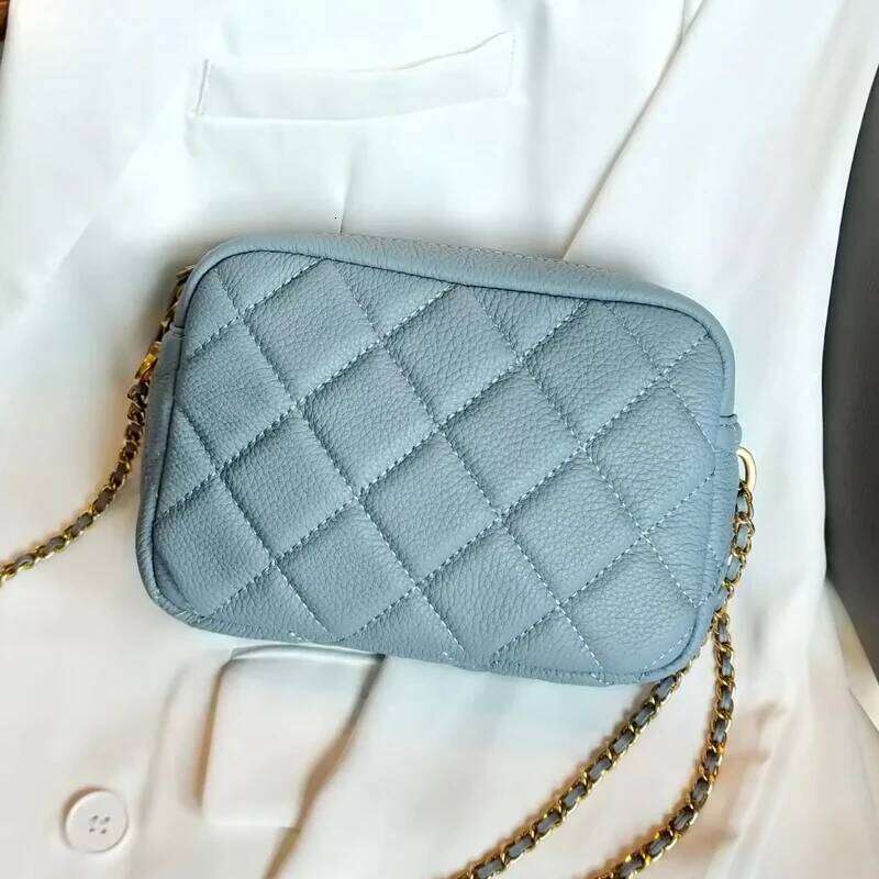 Genuine Leather Women's Rhombus Fashion Chain Soft Cowhide Shoulder Messenger Casual Crossbody Designer Bags For Women 2025/06/06