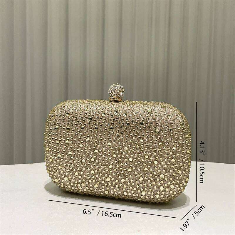 Small Emerald Rhinestone Purse Women's Round Box Shaped Evening Bags Elegant Formal Party Stylish Ladies Handbag Sier Clutch