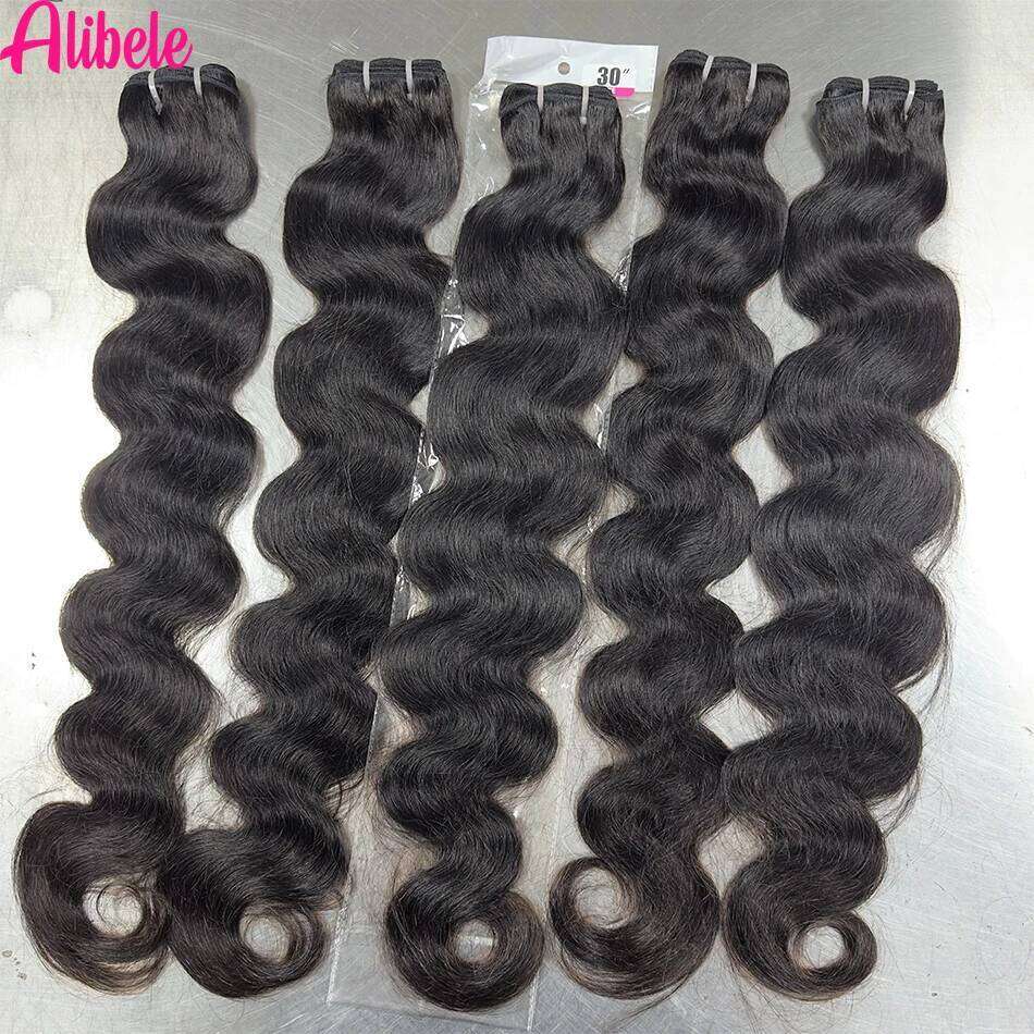 Alibele HD Brazilian Body Wave 13x6 Lace Front Long Hair Weave Bundles With Frontal