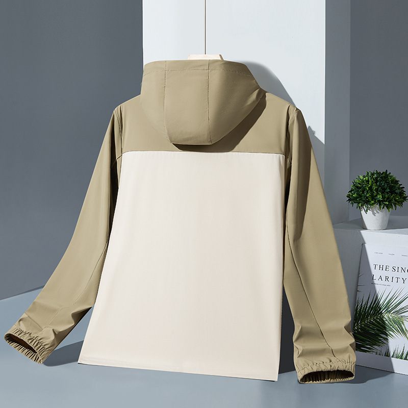 Ddmyoutdoor New Stand Up Collar Detachable Hat Sunscreen Clothes Men S High Stretch Ice Silk Windcoat Coat Work LG Jogging Suit