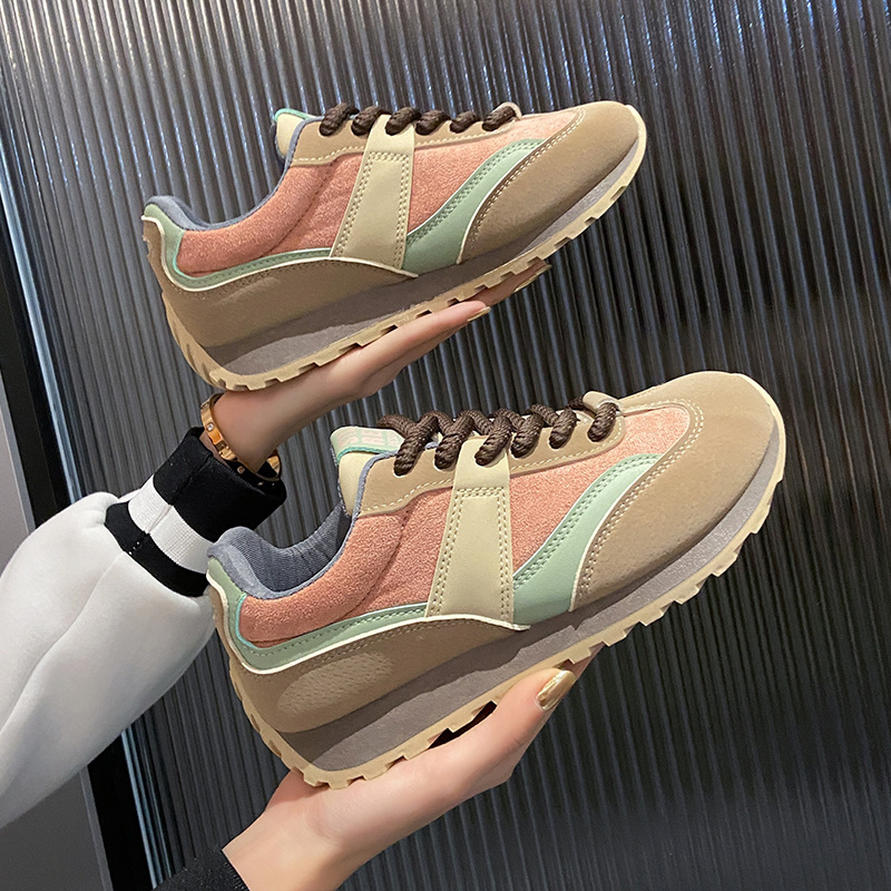 Niche Design Agan New Color Block Thick Soled Sports Casual Dad Casual Shoes Shoes For Women Ddmysaturn