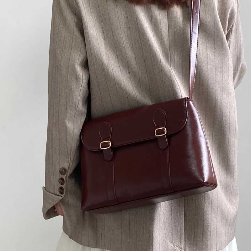 Vintage Solid Trendy Preppy Women Handbags Luxury All Match Punk Shoulder Crossbody Bag Y2k Streetwear Messenger Bags M250606