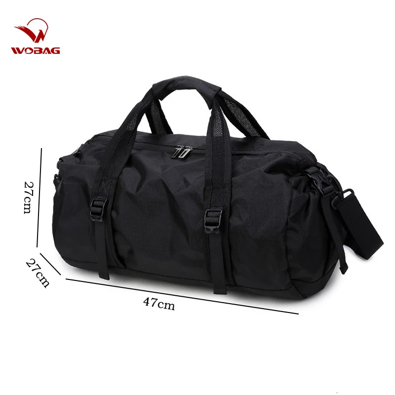 Fashion Black Weekend Short-distance Travel Bag Foldable Men Sports Training Handbag Large Capacity Yoga Women Duffel Bag 250605