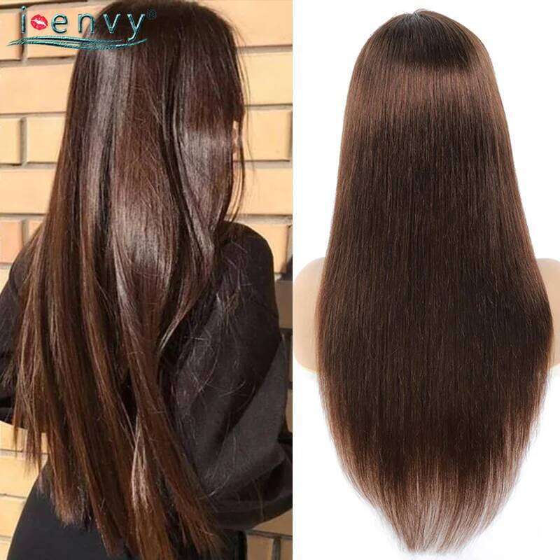 Transparent Frontal Wig Dark Human Hair Peruvian Colored Straight Lace Front Women Ginger Blonde Brown Wigs