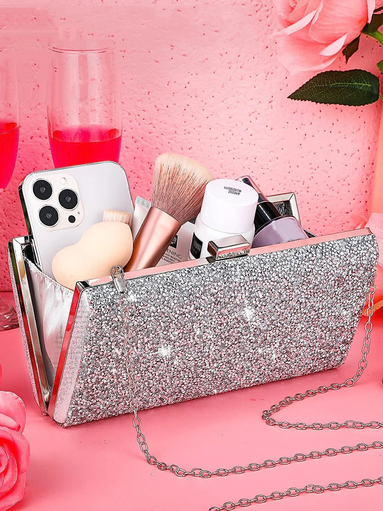 Sparkling Elegant Exquisite Dinner Party Handbag Water Diamond Crossbody Bag Womens Wedding 250528