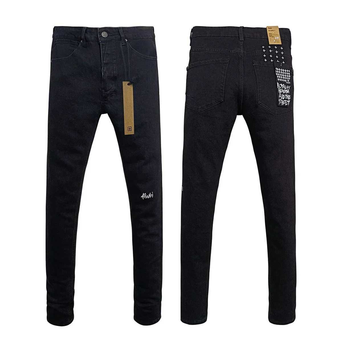 New Cross Jeans American High Strt Paint Hole Trend Low Rise Stretch Skinny Straight Pants Pleated Ripped Frayed JeansC250606