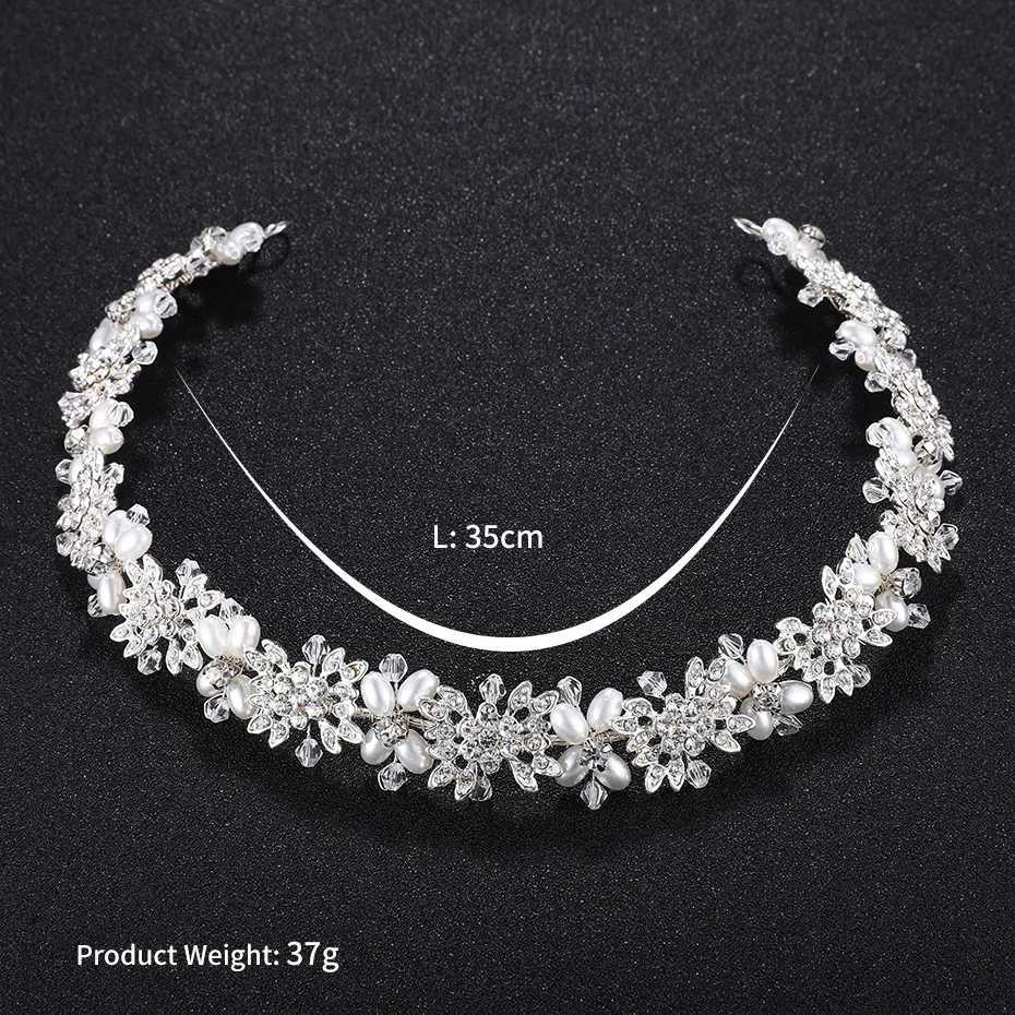 Luxury Clear Crystal Bridal Hair Vine Pearls Wedding Hair Jewelry Accessories Headpiece Women Rhinestone Pageant Crown Headbands Z250605