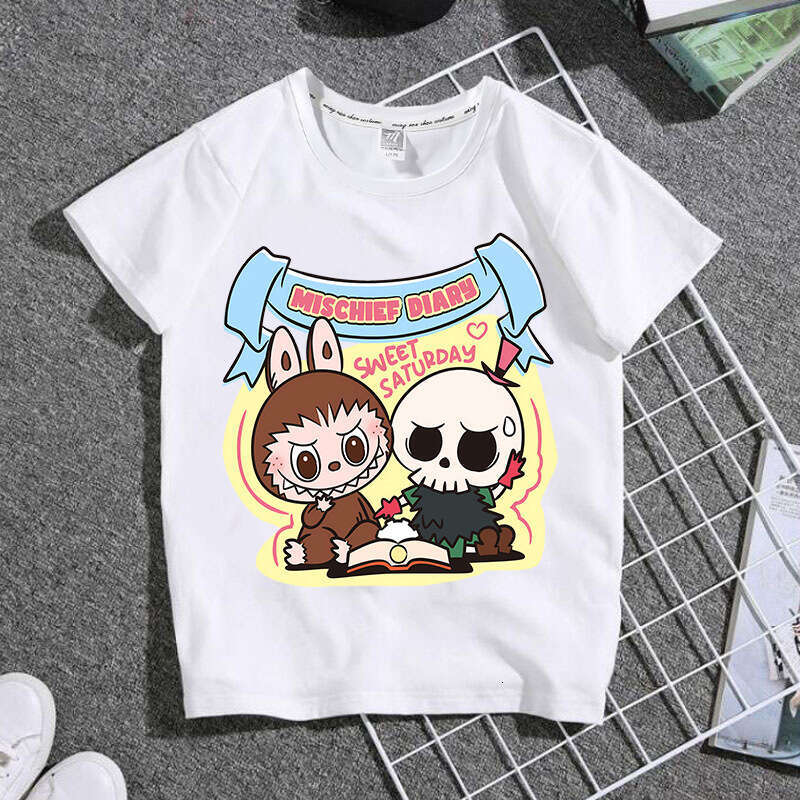 Summer Labubu Anime Merchandise Short Sleeve Unisex Two-Dimensional Trendy T-Shirt Casual Versatile Top labubus lisa