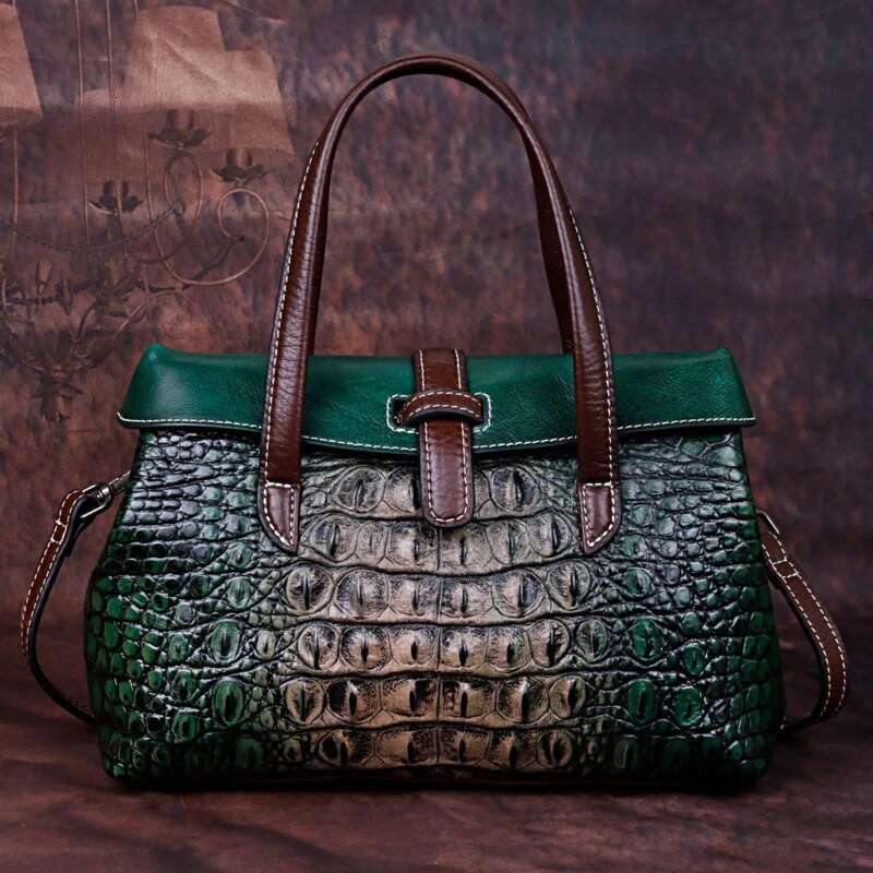 Green Small Women Shoulder Bags Genuine Leather Designer Handbags Ladies Alligator Handbag For Phone Bag 2025