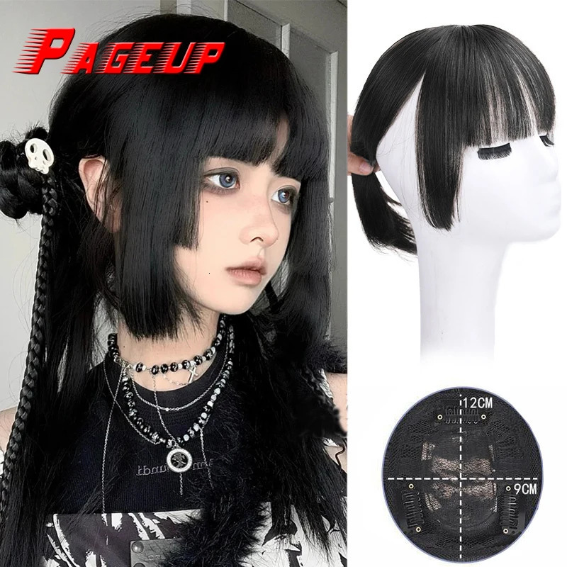 PAGEUP Synthesis 3D Princess Bangs Hime Cut Bangs Hairstyles Clip In Bangs Hair Bangs for Women Hair Bangs Clip on Hair 250529