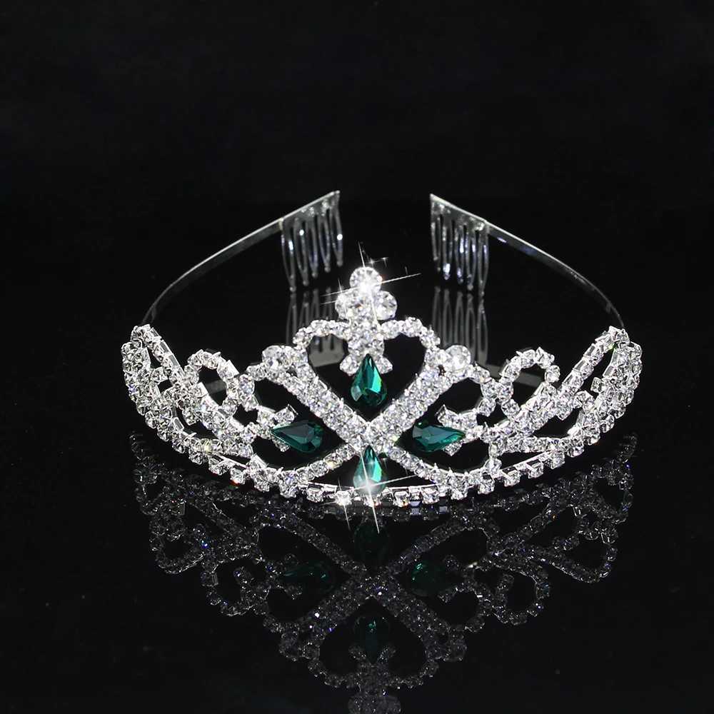 AINAMEISI New Blue Crystal Tiara Wedding Crown Headband Women Girls Rhinestone Pageant Party Bridal Hair Jewelry Accessories Z250605
