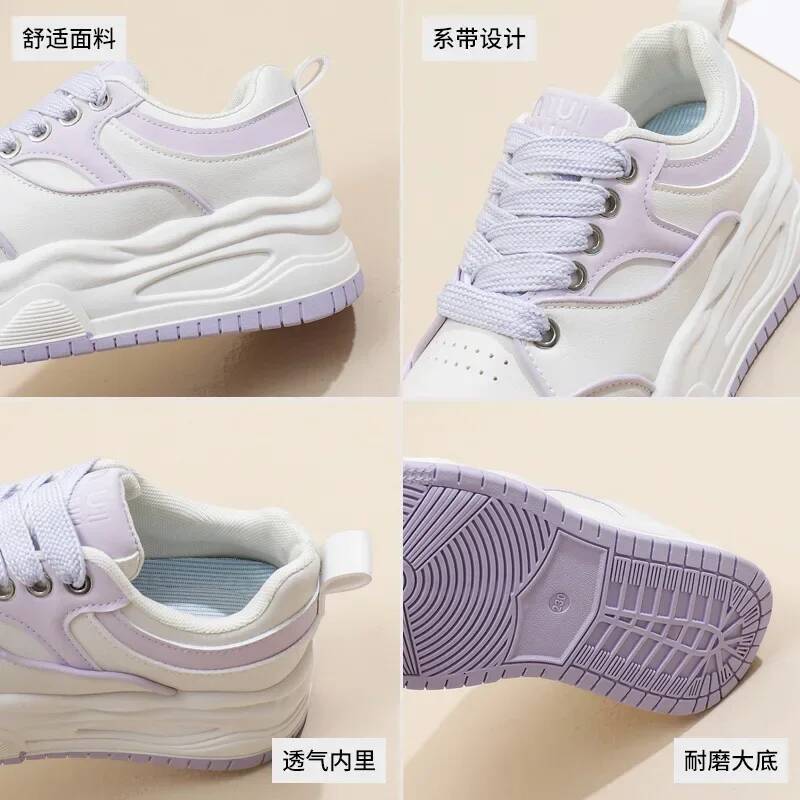 Ddmyoutdoor Women S Sneakers Spring Autumn Lace Up Anti Slip Comfortable Height Increasing Casual Students Korean White Shoes Outdoor Shoes