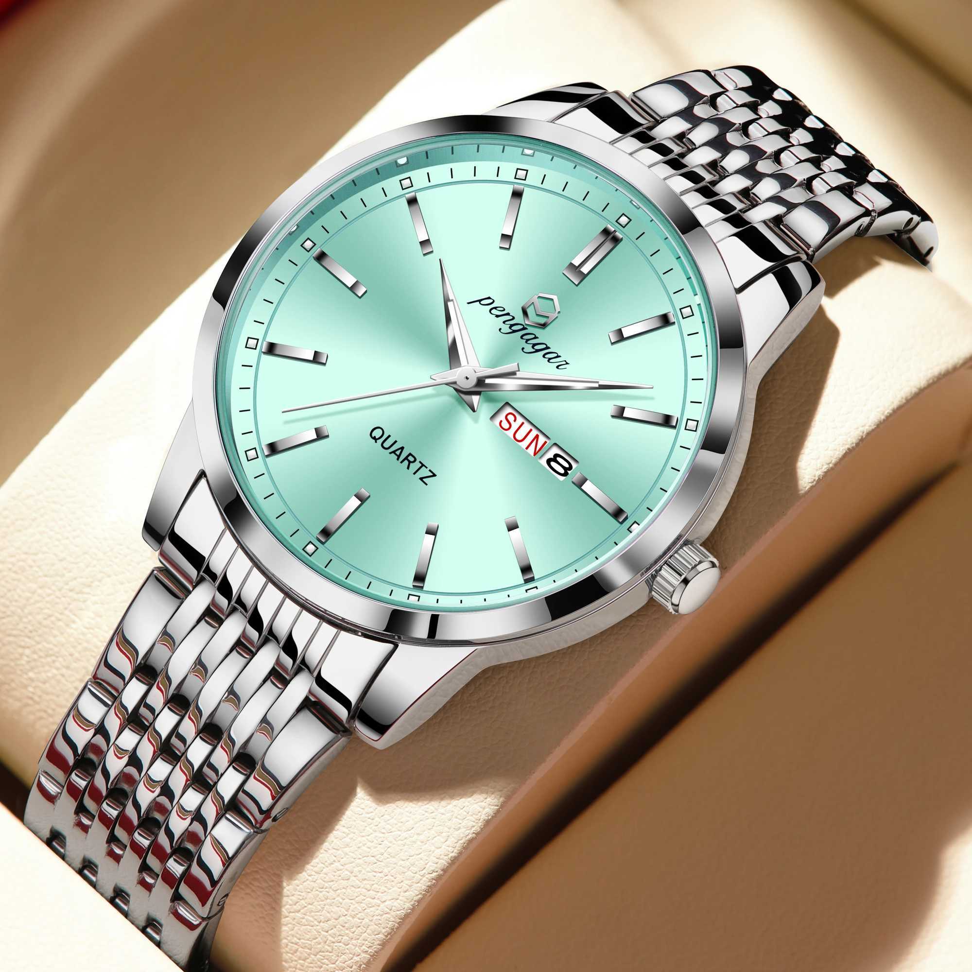 Top Brand Luxury Men Quartz Watches Original Watch for Men Waterproof Luminous Date Week Stainless Steel Wristwatch Male 2025 Y250605