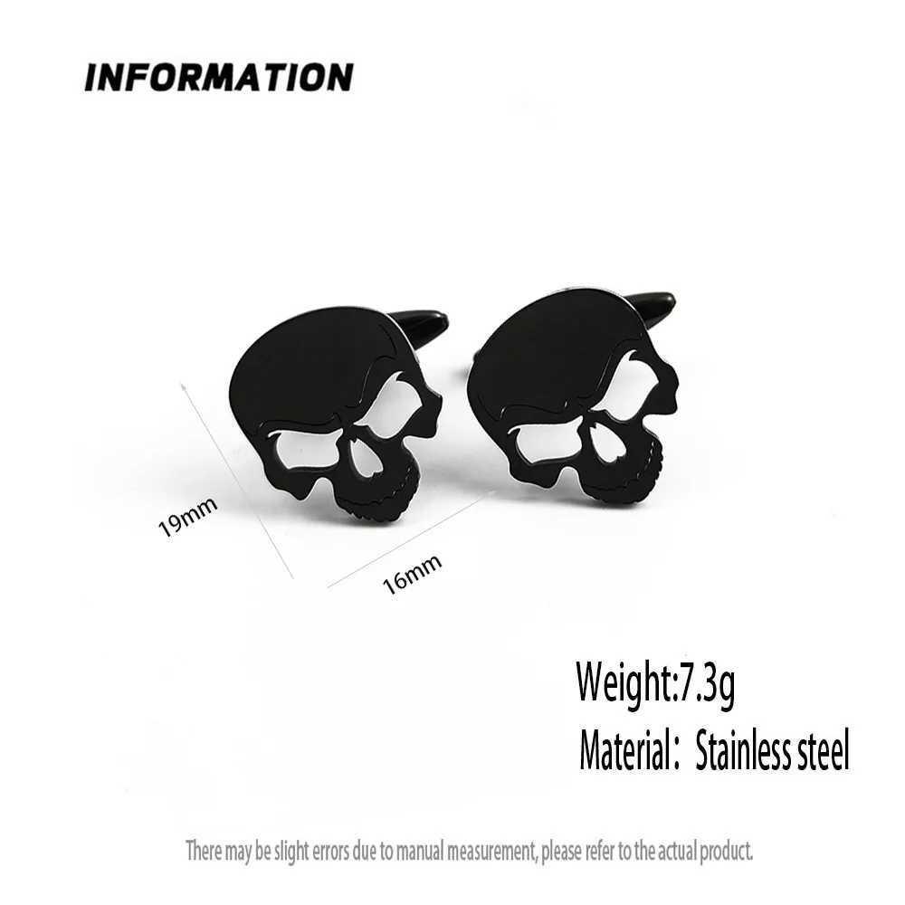 Stainless Steel Skull Cufflinks For Mens Fashion Jewelry Suit Shirt Sleeve Cuff Links Buttons Halloween Party Gifts W250606