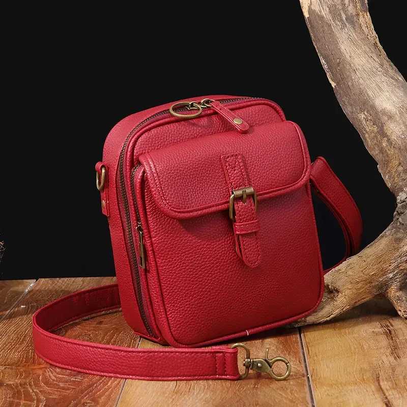Vintage Womens Bag With Card Holder Versatile Practical Shoulder Bag Double Layer Large Capacity Women Crossbody Messenger Bags M250606