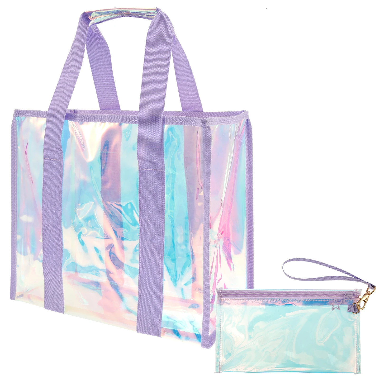 Waterproof Beach Tote Bag with Small Phone Pouch Large Capacity Female Travel Shopping Bags for Vacation Traveling Daily Use 250605