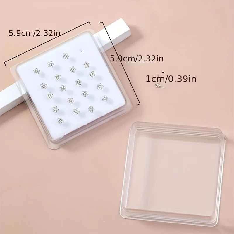 20pcs Colorful Plum Flower Rhinestone Nose Studs Elegant Cute Floral n Synthetic Zirconia Copper Material Perfect 250605