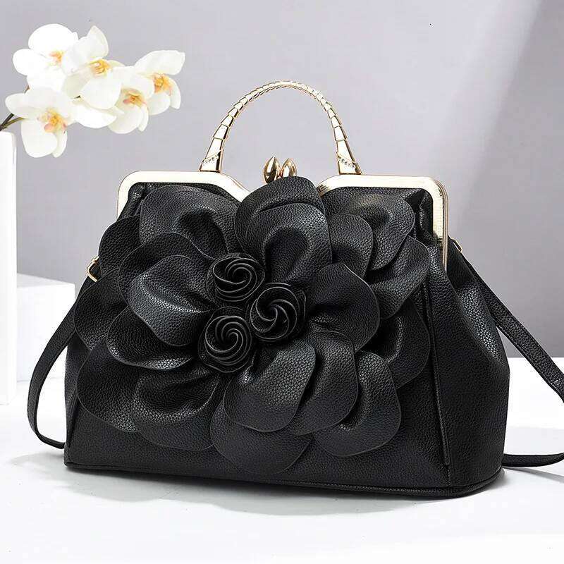 Elegant Fashion Flower Women's Bridal Wedding Atmospheric Handbag Large Capacity Shoulder Crossbody Bag