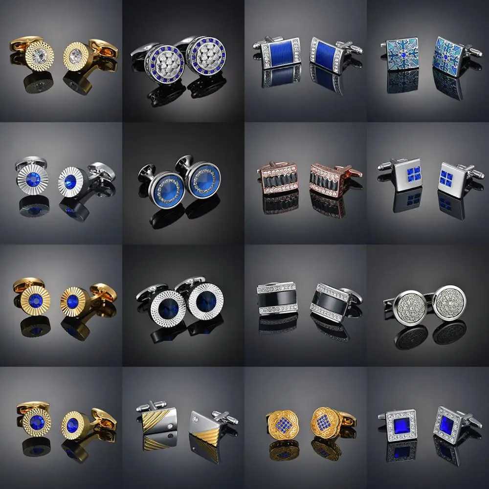 High Quality Luxury Crystal French Mens Shirt Cufflinks Fashion Clothing Suit Accessories Fathers Day Gift W250606