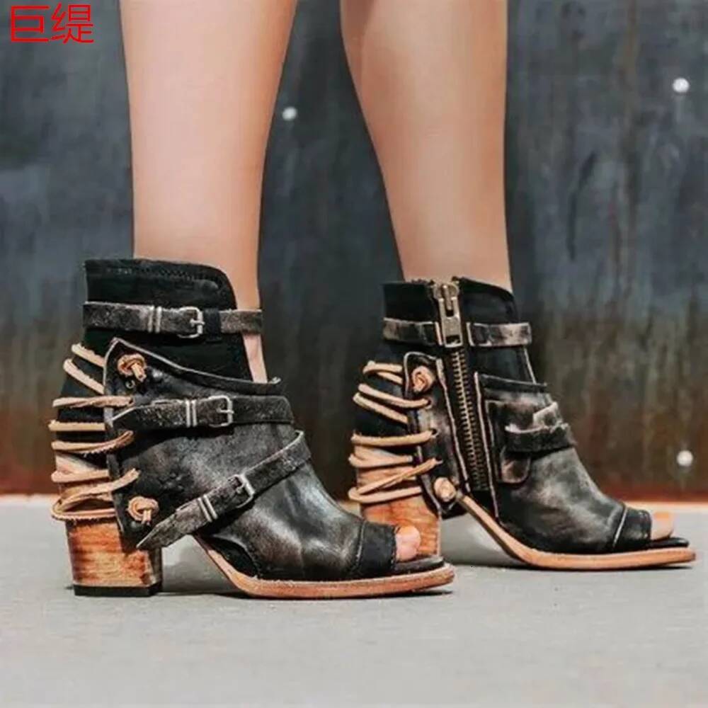 Ddmyoutdoor NEW Women S Ankle Boots Leopard Pointed Toe Ladies Chunky High Heel Female Shoes Woman Footwear Plus Size New Outdoor Shoes